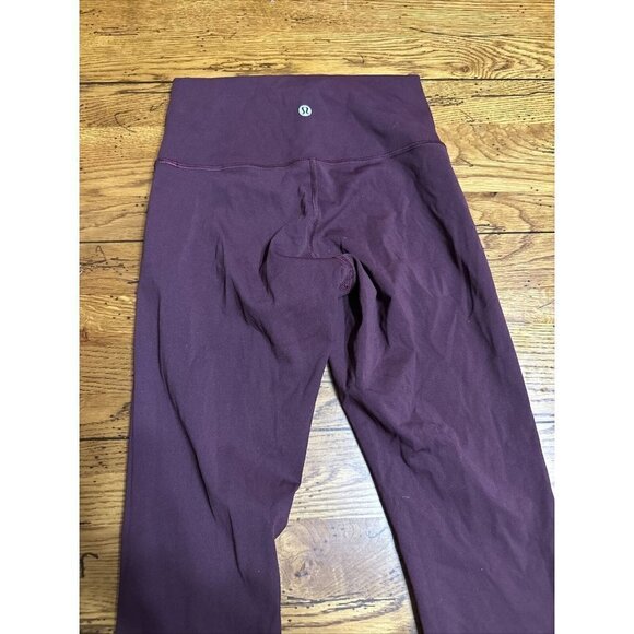 Lululemon Size 4 Wunder Train High Rise Tights 25" Burgundy LL95 - Picture 2 of 7